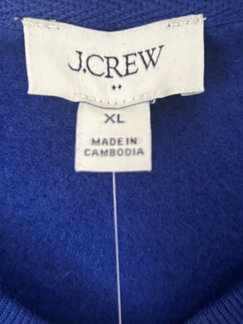 J. Crew NWT Fleece V-neck Woman sweatshirt Bright Indigo XL - Picture 11 of 12